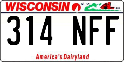 WI license plate 314NFF