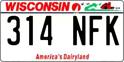 WI license plate 314NFK