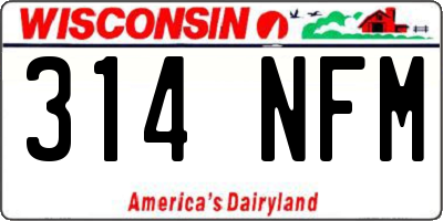 WI license plate 314NFM