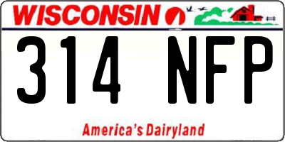 WI license plate 314NFP