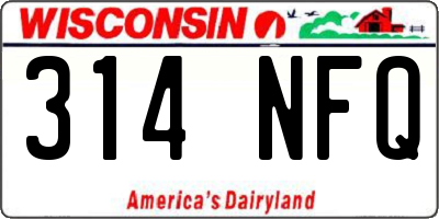 WI license plate 314NFQ