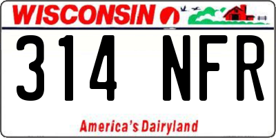 WI license plate 314NFR