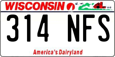 WI license plate 314NFS