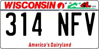 WI license plate 314NFV