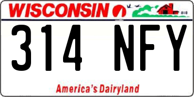 WI license plate 314NFY