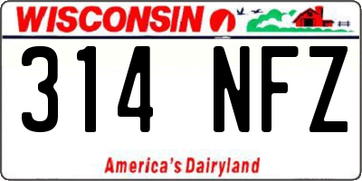 WI license plate 314NFZ