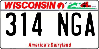 WI license plate 314NGA