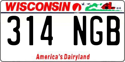 WI license plate 314NGB