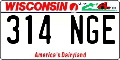 WI license plate 314NGE