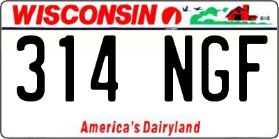 WI license plate 314NGF