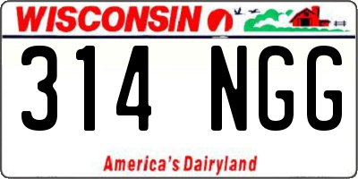 WI license plate 314NGG