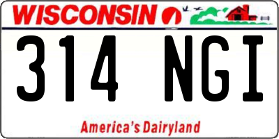 WI license plate 314NGI