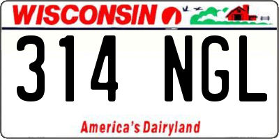 WI license plate 314NGL