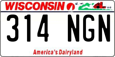 WI license plate 314NGN