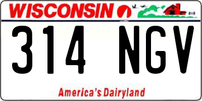 WI license plate 314NGV
