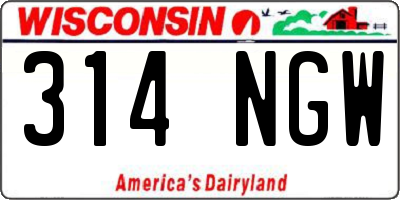 WI license plate 314NGW