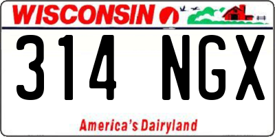 WI license plate 314NGX