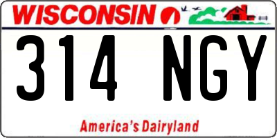 WI license plate 314NGY