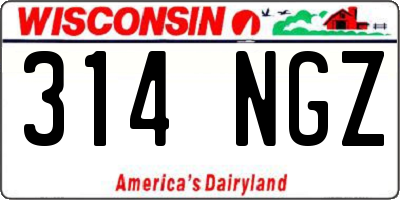 WI license plate 314NGZ