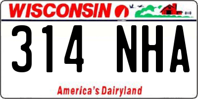 WI license plate 314NHA