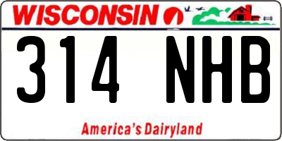 WI license plate 314NHB