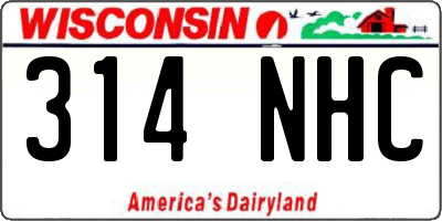 WI license plate 314NHC