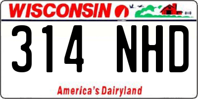 WI license plate 314NHD