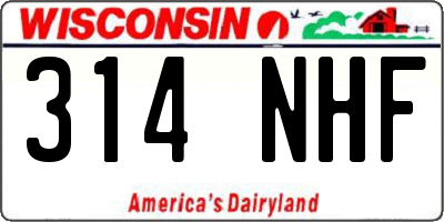 WI license plate 314NHF