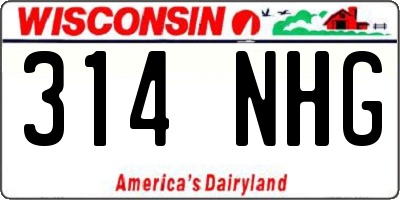 WI license plate 314NHG