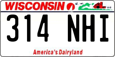 WI license plate 314NHI