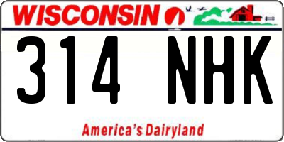 WI license plate 314NHK