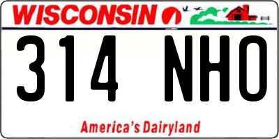 WI license plate 314NHO