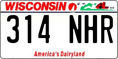 WI license plate 314NHR