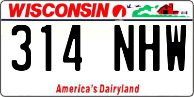 WI license plate 314NHW