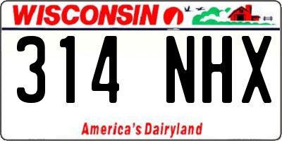 WI license plate 314NHX