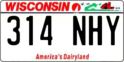WI license plate 314NHY