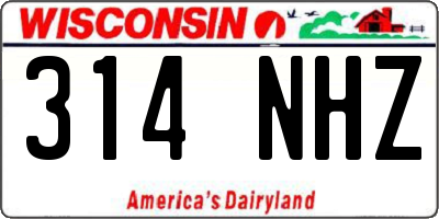 WI license plate 314NHZ