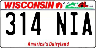 WI license plate 314NIA