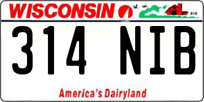 WI license plate 314NIB
