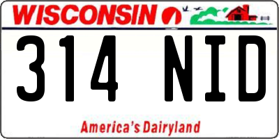 WI license plate 314NID
