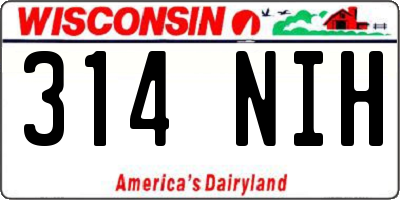 WI license plate 314NIH