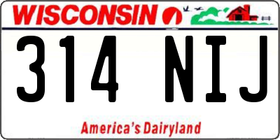 WI license plate 314NIJ