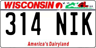 WI license plate 314NIK