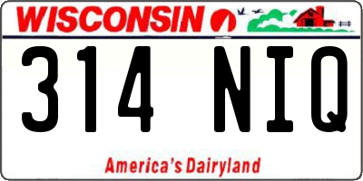 WI license plate 314NIQ