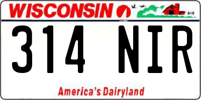 WI license plate 314NIR