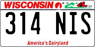 WI license plate 314NIS