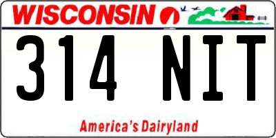 WI license plate 314NIT