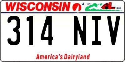 WI license plate 314NIV