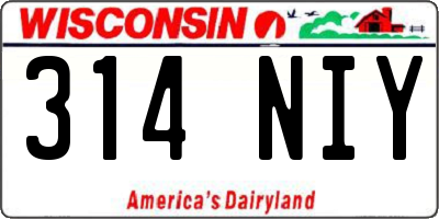 WI license plate 314NIY