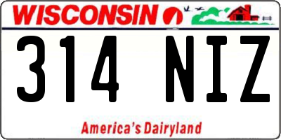 WI license plate 314NIZ